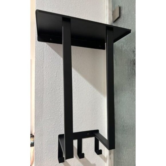 New Towel Racks for Bathroom Wall, Metal Square Tube Towel Rack with Shelf - Picture 2 of 2